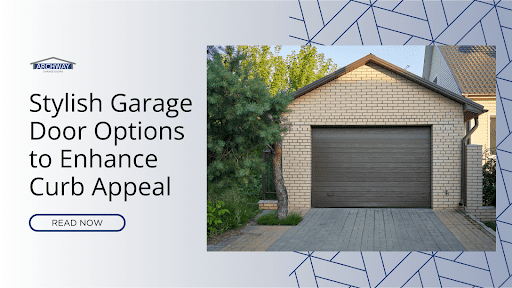 Stylish dark wood garage door enhancing home curb appeal and architectural harmony.
