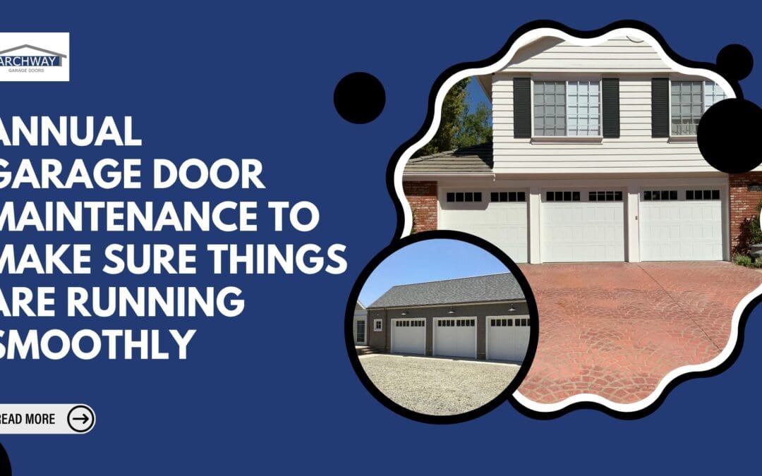 House with garage door and annual maintenance checklist.