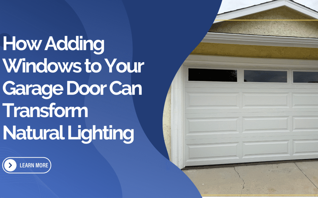 Garage door with windows enhancing natural lighting and curb appeal.