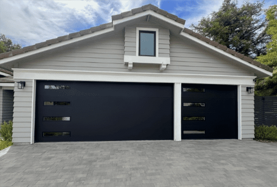 Modern garage door enhancing curb appeal in Santa Clarita Valley home
