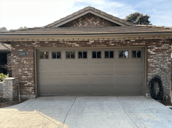 Woodland Hills home with new garage doors and garage door openers.