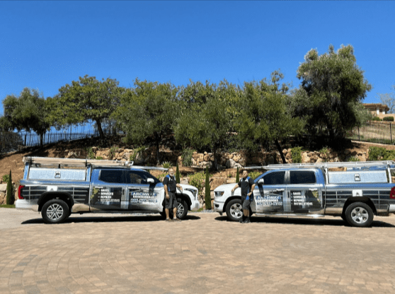 Archway Garage Doors service trucks and technicians in Malibu, California, ready for garage door inspections and repairs.