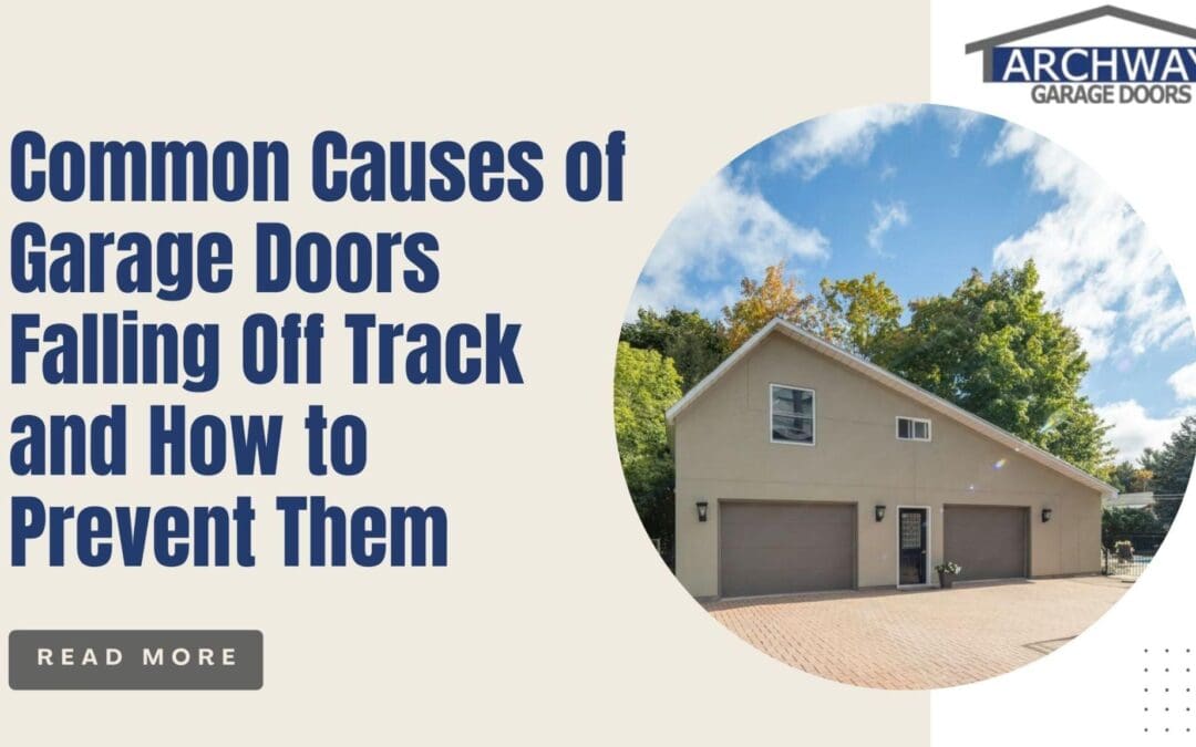 House with garage door and track system, illustrating common causes of garage door problems.