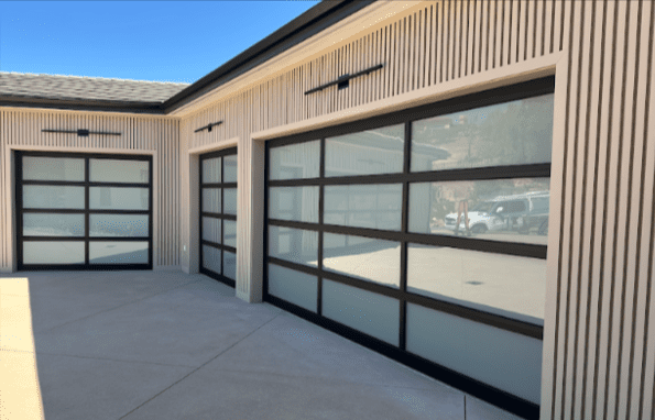 Modern custom garage doors in Porter Ranch enhancing curb appeal and property value