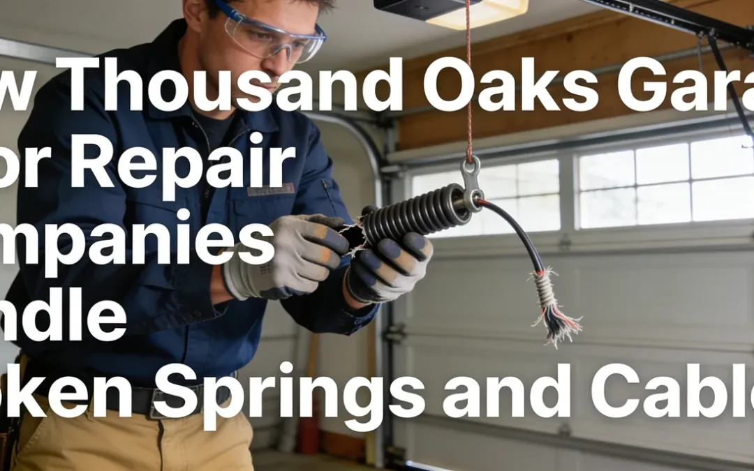 How do Thousand Oaks garage door repair companies handle broken springs and cables safely?