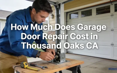 Technician repairing garage door spring in Thousand Oaks, CA, Archway Garage Doors service area.